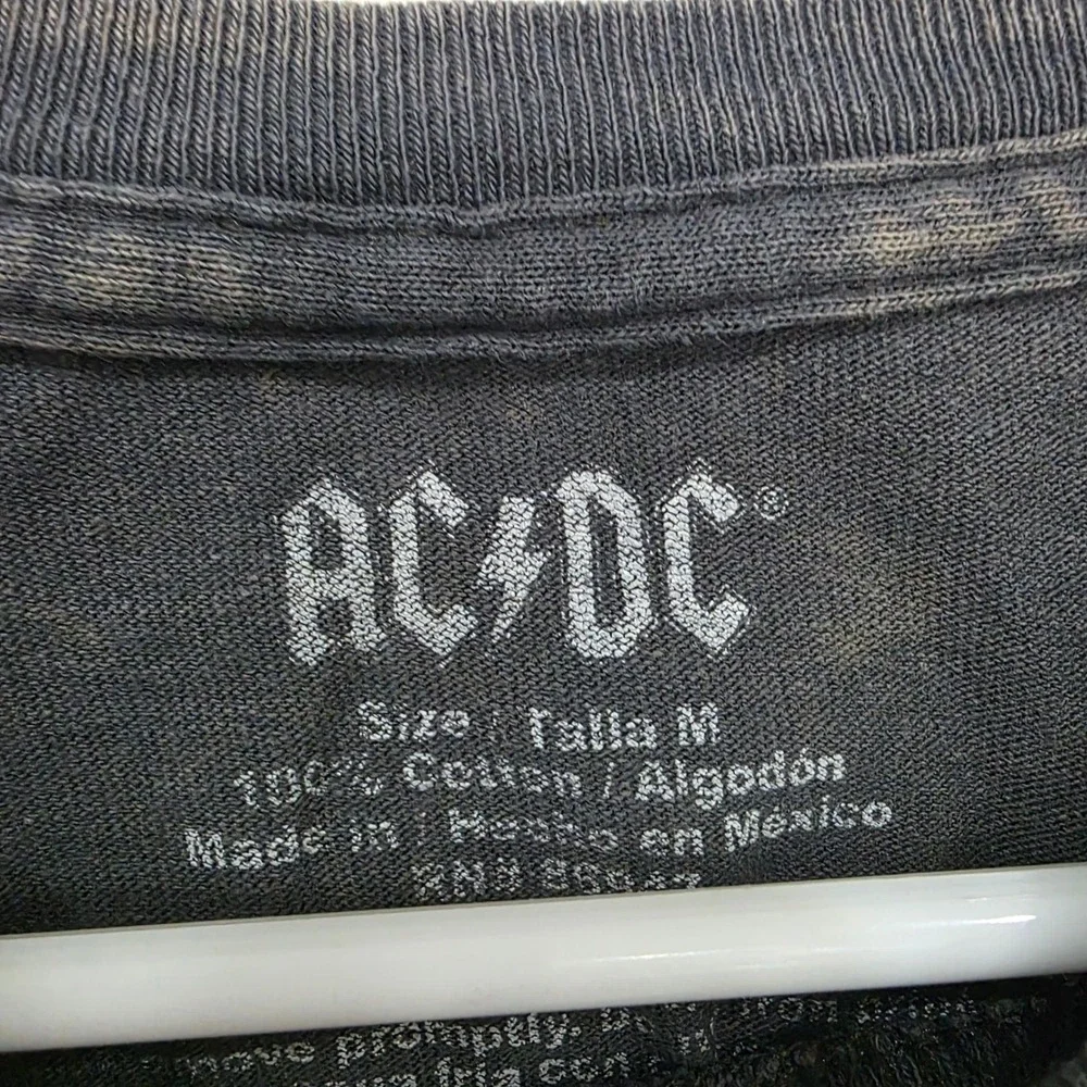AC/DC Highway To Hell Graphic Crop Top T-Shirt Mineral Wash Black Medium